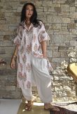 Mika Flower & Stripe Duster Shirt Pink